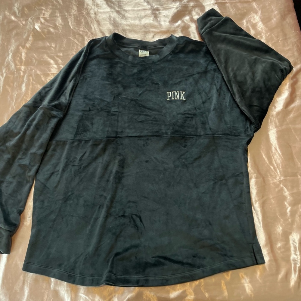 PINK Victoria Secret Velour Oversized Crew Sweatshirt